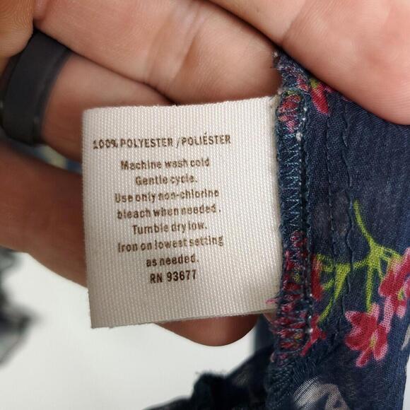 Decree Top Womens XL Sheer Lightweight Colorful Ruffle Poet Sleeve Feminine - Picture 7 of 10